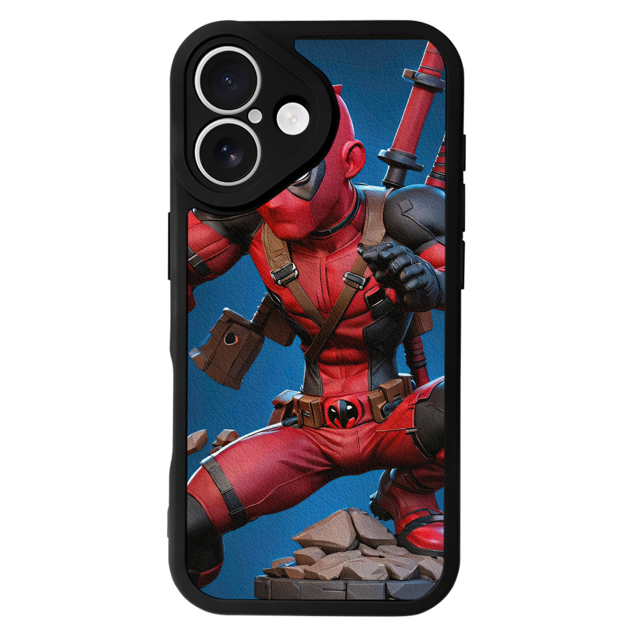 （画像用） Deadpool デッドプール 【iPhone 16シリーズ対応】シリコンスマホケース（レザー調） 材質：シリコン